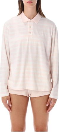 Sporty & Rich Signature Logo Easy Polo - Dames - Polos - Roze - M - Katoen - Tops