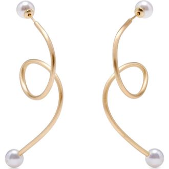 Cult Gaia Tazia Loop Drop Earrings in Pearl at Nordstrom