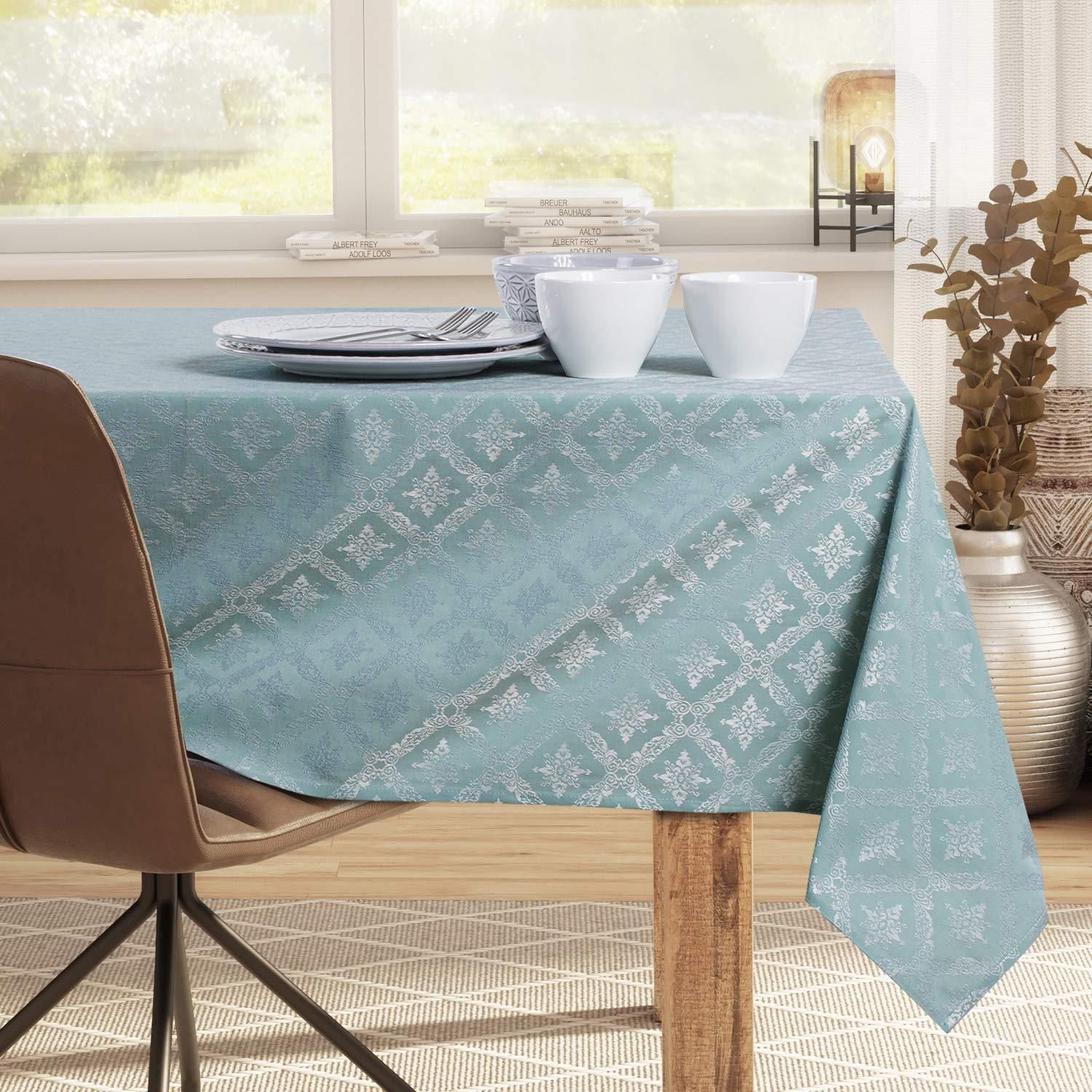 Decoking Tischdecke oval 160x200 cm Baumwolle Barock Minze Maya ab 43,95 €