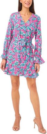 CeCe by Cynthia Steffe Floral Long Sleeve Shirtdress in Legacy Pink at Nordstrom, Size X-Small