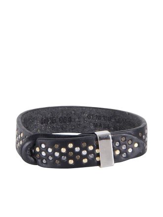Orciani studded nubuck bracelet - men - Calf Leather/Metal - M - Black