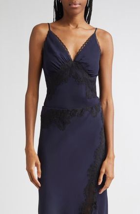 Veronica Beard Lindsey Lace Detail Camisole in Navy at Nordstrom, Size 16