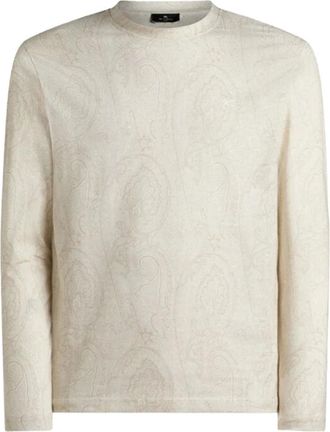 Etro T-shirt met Paisley-print - Heren - Tops - Beige - Maat: M Katoen