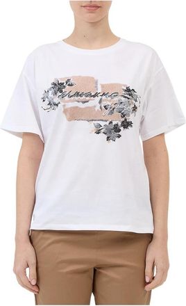 Ermanno Scervino Crystal Logo T-shirt - Dames - T-shirts - Wit - L - Katoen - Tops