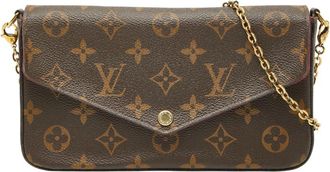 Louis Vuitton Brown Fuchsia Monogram Monogram Clutch Bag Pochette Pouch Shoulder Bag (Pre-Owned)