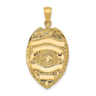 Diamond2Deal 14k Yellow Gold Large Badge Pendant