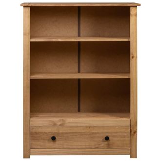 Berkfield Home Spacious Bookcase 80x35x110 cm Solid Pine Wood Panama Range in Brown | Size: 80 x 35 x 110 cm