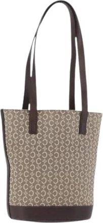 Celine Pre-owned Vintage Macadam Canvas Tote Bag - Dames - Vintage Shopper - Beige - ONE Size - Leer - Vintage