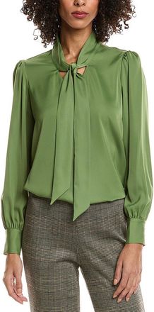 T Tahari Bow Neck Tie Blouse