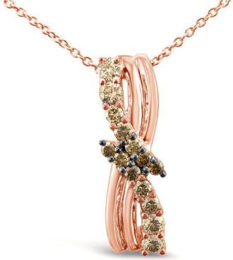 Le Vian Ladies Chocolate Diamonds Fashion Pendant in 14k Strawberry Gold