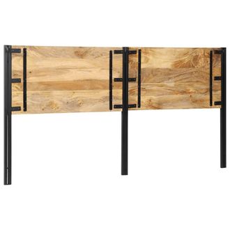 Berkfield Home Headboard 200 cm Solid Wood Mango & Iron in Brown
