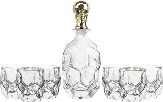 Adda Home Set de De 6 dorado de cristal 12x12x28cm