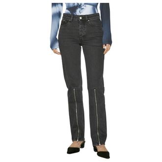 Eytys Jeans, Dames, Zwart, W28, Katoen, Zip Jeans met manchetten
