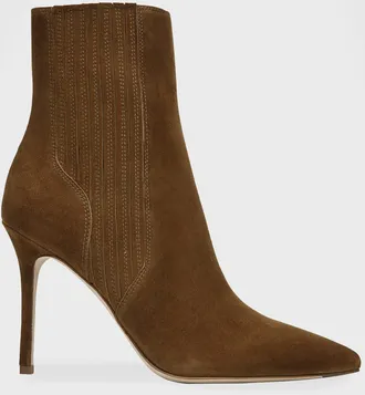 Veronica Beard 95mm Lisa Suede Stiletto Ankle Booties