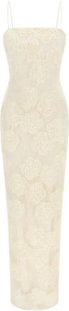 Rotate Bloemen Mesh Buisjurk - Dames - Avondkleed - Wit - M - Polyester - Kleedjes