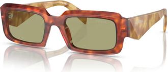Prada Stijlvolle Tortoise Cognac/Groene Zonnebril - Heren - Zonnebrillen - Bruin - 54 MM - Accessoires