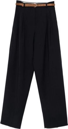 Max Mara Bacio Wijde Broek - Dames - Wijde Broeken - Blauw - 2XS - Wol - Broeken