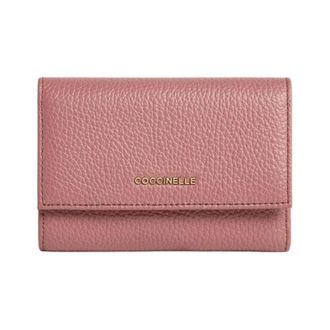 Coccinelle Accessoires, Dames, Roze, ONE Size, Katoen, Metallic Medium Wallet
