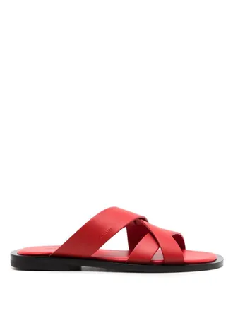 Ferragamo interwoven-strap leather sandals - men - Calf Leather/Calf Leather/Lamb Skin/Lamb Skin/Leather - 8 - Red