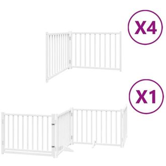 vidaXL Puerta De Perros Plegable 12 Paneles Madera &Aacute;lamo Blanca 960 Cm Vidaxl