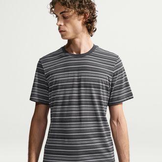 Nike Mens Nike Sportswear Striped T-Shirt in Grey | IM3751-070