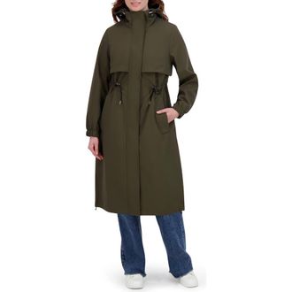 Elie Tahari Amelia Hooded Coat in Olive at Nordstrom Rack, Size Small