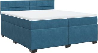 vidaXL Cama Box Spring Con Colch&oacute;n Terciopelo Azul 200x200 Cm Vidaxl