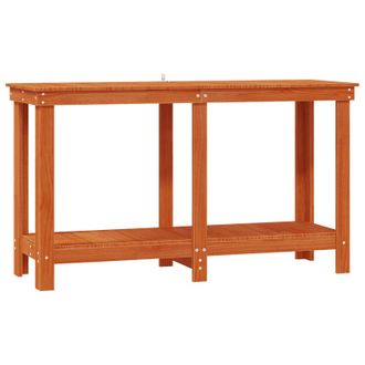 vidaXL Banco De Trabajo Marr&oacute;n Cera 140 X 50 X 80 Cm Pino Macizo Vidaxl