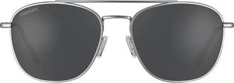 Serengeti Eyewear Carroll Large Aviator-Style Sunglasses with Silver Frame