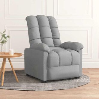 vidaXL Sill&oacute;n Reclinable De Tela Gris Claro Vidaxl