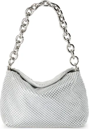 Olga Berg Skylar Ball Mesh Shoulder Bag in Silver at Nordstrom