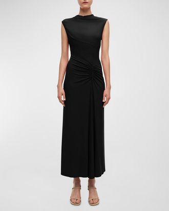 SIMKHAI Acacia Sleeveless Draped Midi Dress