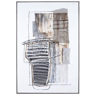 BIZZOTTO Quadro olio crown 82.5 x 122.5 dipinto su tela con applicazioni metalliche struttura in legno di abete cornice in plastica