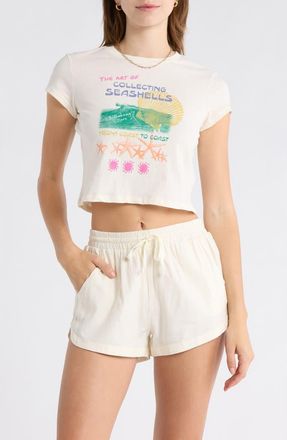 Billabong Coastal Adventures Crop Graphic T-Shirt in White Cap at Nordstrom, Size X-Small