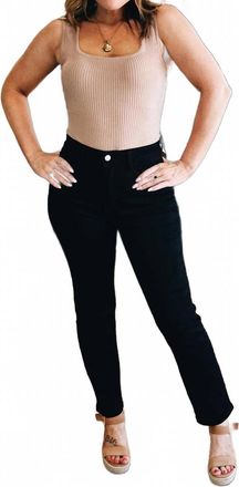 Kancan Quiet Authority High-Rise Slim Straight Jeans In Black