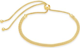 Sterling Forever 14K Yellow Gold Vermeil Mesh Slider Bracelet at Nordstrom Rack