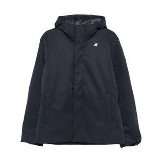 K-Way Gewatteerde Zwarte Hoodiejas - Heren - Zomerjassen - Zwart - S - Jassen