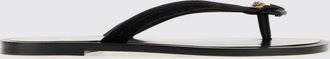 Versace Suede Thong Sandals with Medusa Hardware Application