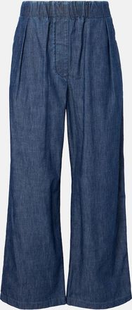 Jil Sander Cotton chambray wide-leg pants