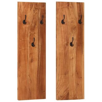 Berkfield Home Wall-mounted Coat Racks 2 pcs 36x3x110 cm Solid Acacia Wood in Brown | Size: 36 x 3 x 110 cm