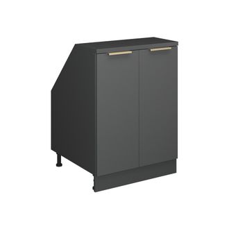 Vicco Armario De Cocina Para Techo Inclinado R-line, Antracita-oro, 60 Cm Con 2 Puertas, 60 Cm De Profundidad, Vicco