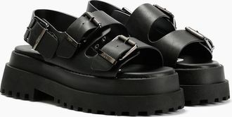 Buffalo Womens Buffalo Pluto Ari Womens Black Sandals - Size: UK 7 / eu 41 / us 10