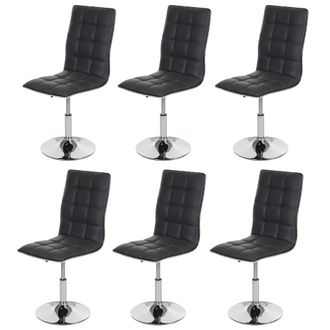 Hhg Hhg - Nunca Usado] Juego De 6 Sillas De Comedor 834, Silla De Cocina, Giratoria Regulable En Altura, Polipiel Certificada Mvg, Gris