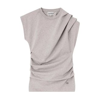 Ganni Dames, Tops, Grijs, Maat: XS Katoen