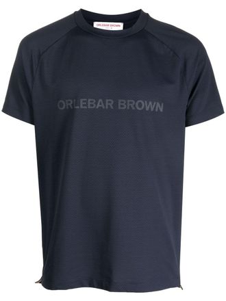 Orlebar Brown logo-stamp T-shirt - men - Polyamide/Elastane - M - Blue