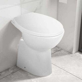 vidaXL Vidaxl - Inodoro Sin Borde, 7 Cm Altura Extra, Cierre Suave, Cer&aacute;mica Blanca