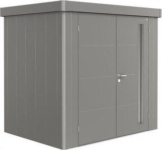 BIOHORT Caseta Metalica Biohort Jardin Neo 1d Doble Puerta Color Gris Oscuro Metalico