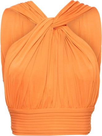 Herve Leroux Cut In Multiway cropped top - Oranje