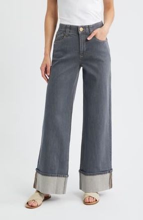 Wit & Wisdom Skyrise Wide Leg Jeans in Grey at Nordstrom Rack, Size 18 (Similar To 14W)