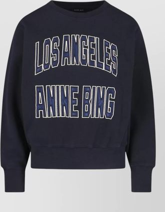 Anine Bing crew neck long sleeve ribbed sweatshirt